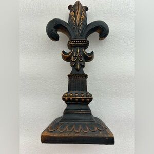 Faux Copper and Black Resin Fleur Di Lis Home Decor Accent Sculpture